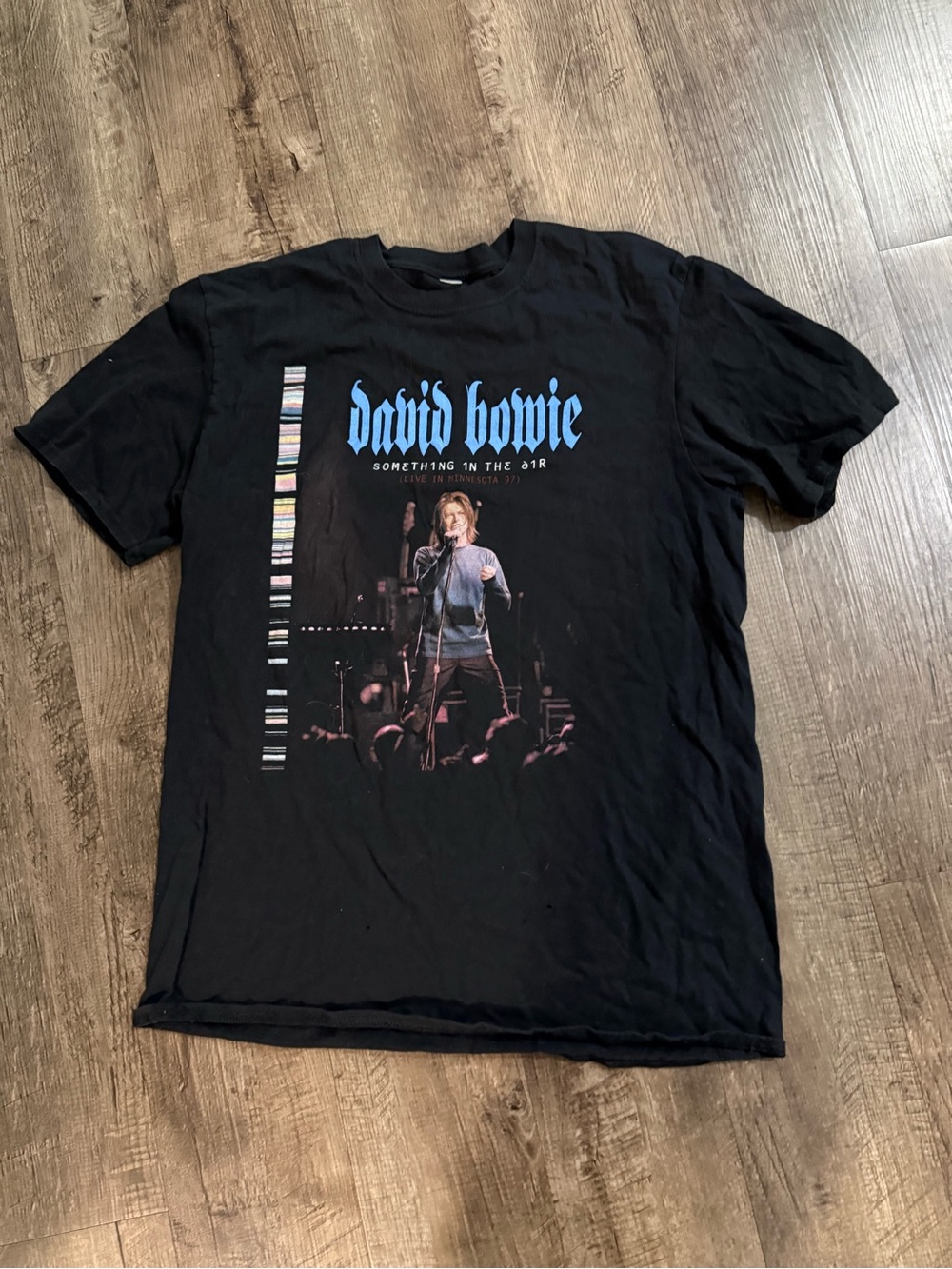 David Bowie Black Graphic Short Sleeve Tee for Men